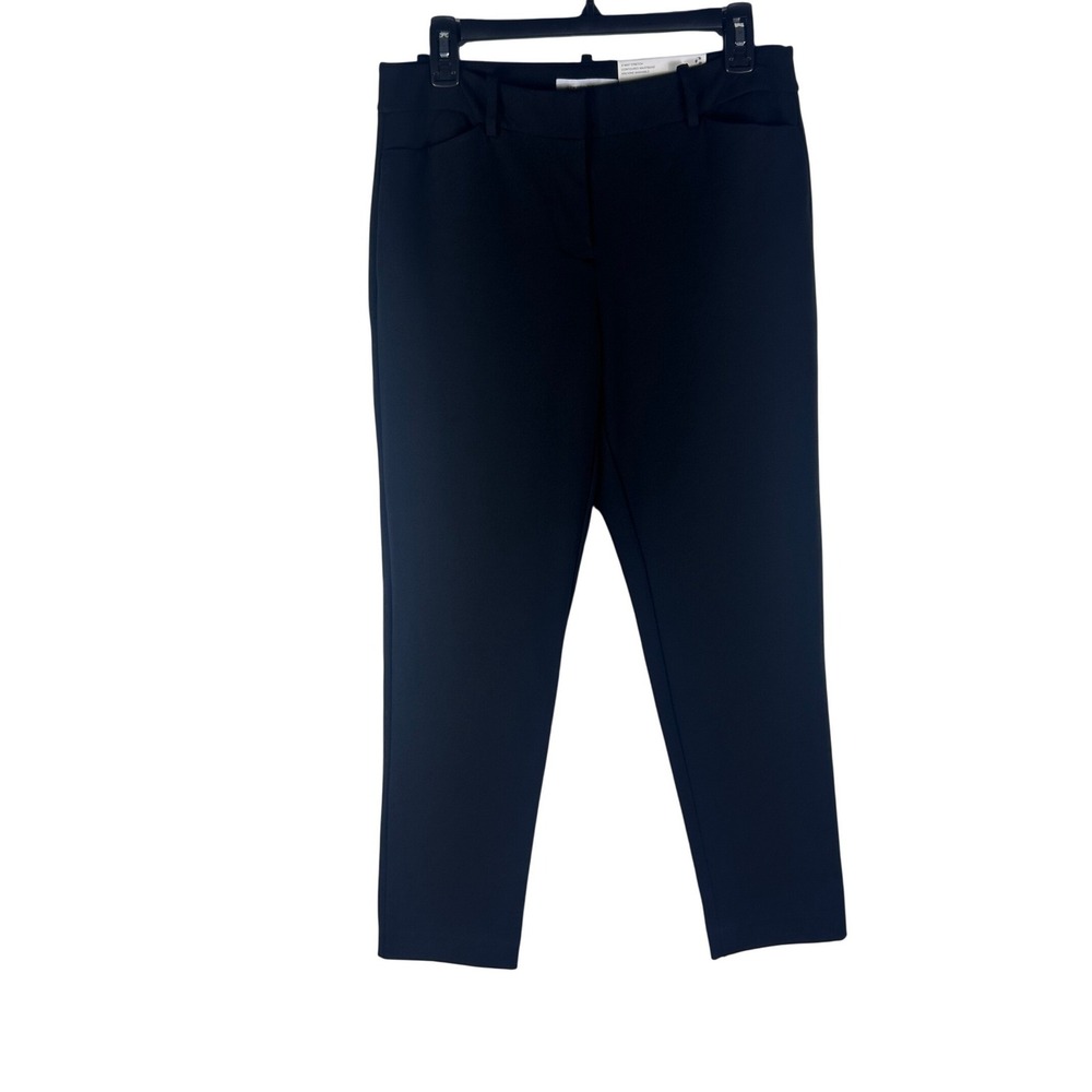 Liz Claiborne Emma Slim Leg Ankle Pants Women 4 Black Mid Rise 4-Way Stretch NWT
